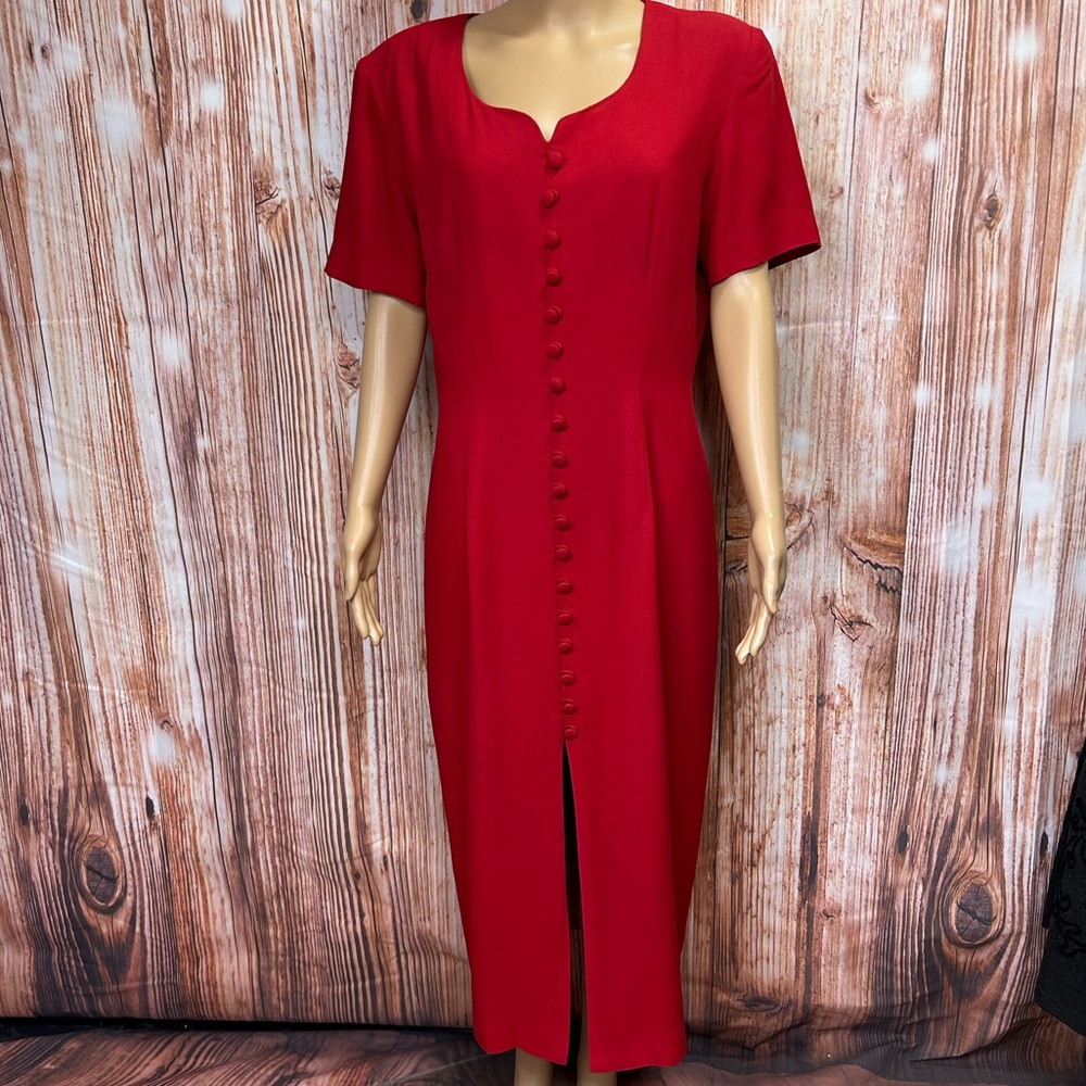 Vintage Donna Ricco Button Front‎ Maxi Dress